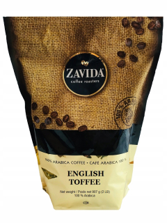 Zrnková káva -  Káva ZAVIDA s príchuťou TOFFI 907g + 40g ROK