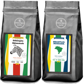 Zrnková káva -  Kávové zrná 2KG BRAZÍLIA MOGIANA - ETIOPIA