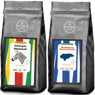 Zrnková káva -  Kávové zrná 2KG HONDURAS GV ETHIOPIA DIJMMAH