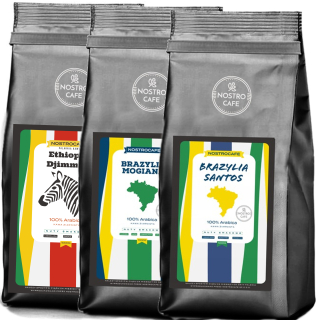 Zrnková káva -  Káva Beans 3kg Mogiena, Santos, Etiópia