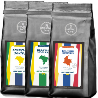 Zrnková káva -  3kg Grainy Coffee - Santos, Mogiena, Kolumbia