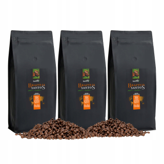 Zrnková káva -  Fazuľa Káva Brazília Santos 2KG + 1KG Arabčina