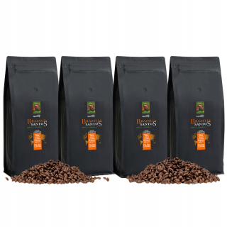 Zrnková káva -  Fazuľa Káva Brazília Santos 3KG + 1KG Arabčina
