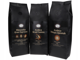 Zrnková káva -  Káva zrnitý čerstvo pečené 3x500g kusiy kávu