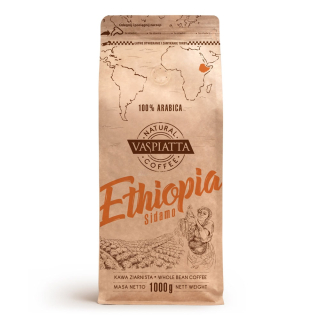 Zrnková káva -  Káva Beans Vaspeatta Prírodné Etiópia 1kg