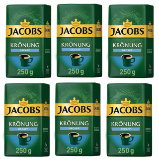 Káva bez kofeínu -  Jacobs Kronung Decaff mletá káva 6x250g