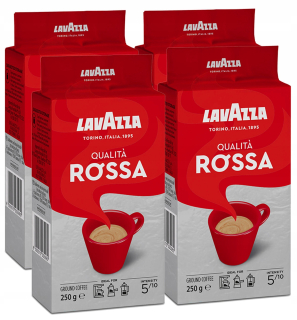 Káva mletá - Mleté kávy lavazza kvalita rossa 4x250g