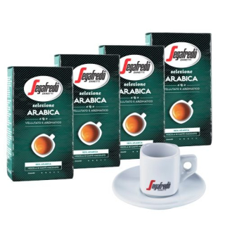Káva mletá - Mletá káva Segafredo Arabica 4x250g + šálka
