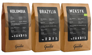 Zrnková káva -  Káva Beans 100% Arabica Set 3x250G Guilis