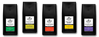 Zrnková káva -  Káva Beans 100% Arabica Sada piatich Kaw 1KG