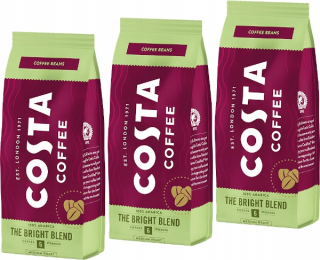 Zrnková káva - Kávová zrná Costa Coffee Bright Blend 3x 200g