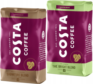 Zrnková káva -  Káva Costa Coffee Bright Dark kávové zrná 2x 1kg