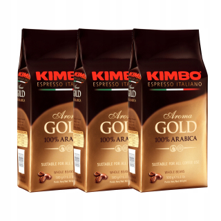Zrnková káva -  Kávové zrná Kimbo Aroma Gold 3x500g