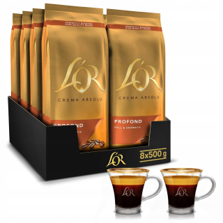 Zrnková káva -  Káva Beans L'ALEBO CREMA ABSOLU 8X500G + ZADARMO!