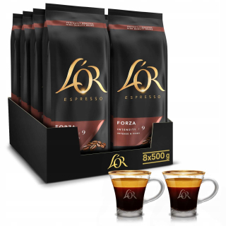 Zrnková káva -  Bezplatná káva L'alebo Espresso Forza 8x500G + zadarmo