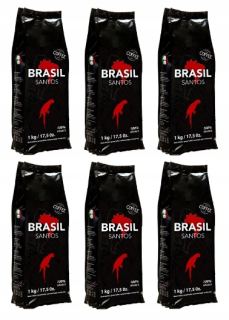 Zrnková káva - Káva Beans Mazzini Brasil Santos 6 x 1 kg