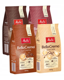 Zrnková káva -  Grainy Coffee Melitta Bellacrema 4 x 1 kg