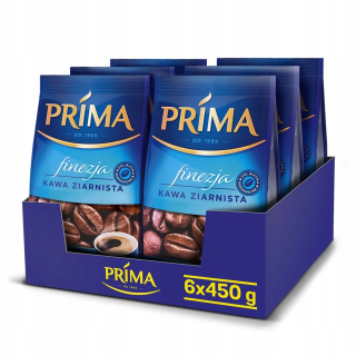 Zrnková káva -  Prima Fazuľa Finezja 450g x 6