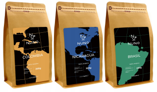 Zrnková káva -  Káva zrnitý čerstvý 72h sada 3x200g Arabica100