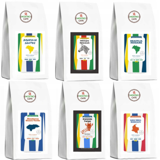 Zrnková káva -  Káva zrnitý čerstvo pečené - 6x200g sada