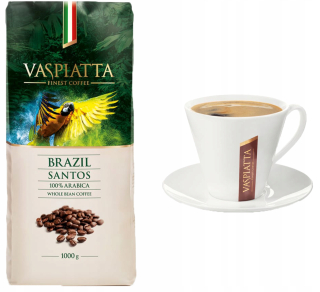 Zrnková káva - Kávové zrná Vaspiatta Brazil Santos 1kg + zdarma