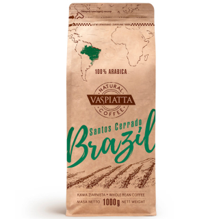 Zrnková káva -  Kávové zrná Vaspiatta Natural Brazil 1kg
