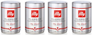 Zrnková káva -  Kávové zrná Illy Classico 100% Arabica 4 x 250g
