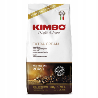 Zrnková káva -  Kimbo extra smotana 1 kg kávové granulárne