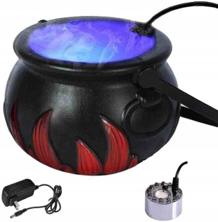 Halloween - Čarodejnícky kotol 14 cm kotol+Generátor dymu LED