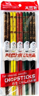 Farebné japonské paličky ornament 5 párov