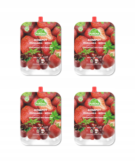 Strawberry-Cherry Compote 340 g x 4 ks = 8L Purena