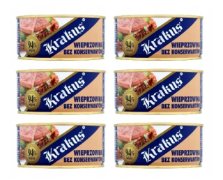 Konzervované bravčové mäso bez konzervantov Krakus x 6