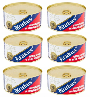 Konzervované Bravčové vo vlastnej omáčke 300g Krakus x 6