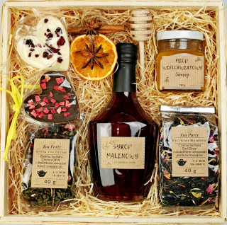 Košík SET TEA TEACH HONEY CHOCKOLATE SYRUP DARČEKU