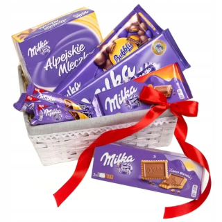 Lahôdky Darčekový kôš Darčekový košík Milka 1