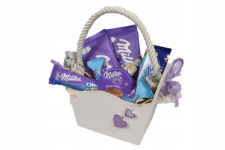 Darčekový kôš darčekového koša spoločenstva Milka