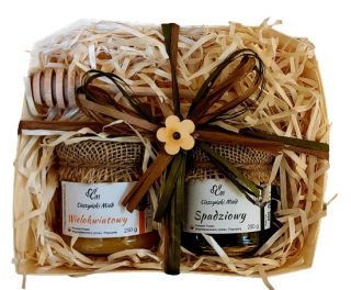 Darčekový kôš Sada 2x250G Honey + Stick