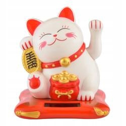 Ázijska kuchyňa - Mačka šťastie maneki-neko biela 10,5 cm