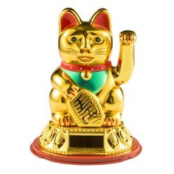 Ázijska kuchyňa - Maneki lucky cat - zlatá neko (15cm)