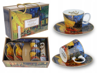 KPT 2 šálky espresso van gogh kaviarne v noci