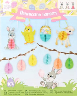 Veľkonočná dekorácia - Veľkonočné prívesky 10 ks. Honeycomb