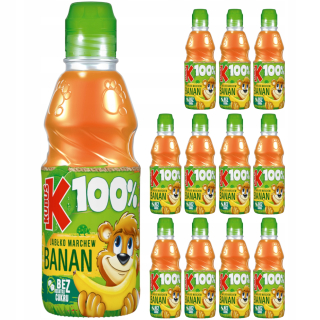 Kubuś 100% banánový, mrkvový a jablkový džús 12x300ml