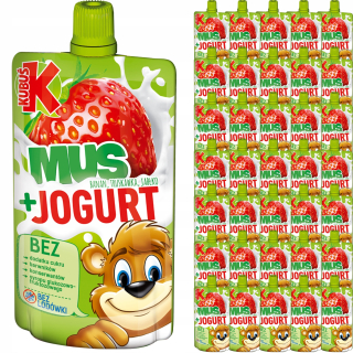 Kubuś Mus + Jogurt, banán, jahoda, jablko, 36x80g