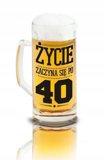 Pol litra piva s legrační nápisom pre 40. narodeniny!