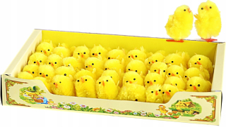 Veľkonočná dekorácia - Kuracie kurčatá Fluffy Veľká noc 3x5cm/36 ks