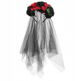 Halloween - Kvetina kapely Dia de los Muertos závoj