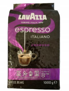 Zrnková káva -  Lavazza espresso cremoso 1 kg obilia