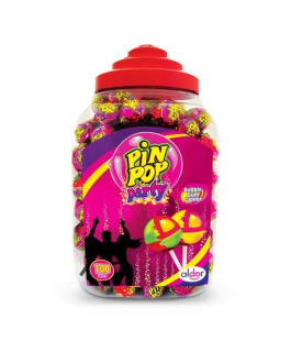 Lollipops Lollipops s gumovým aldor Pin Pot Party 100ks