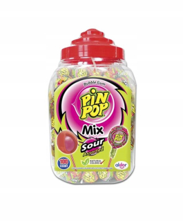 Lollipop Lollipops s gumovým aldorovým pinovým pop sour 100ks