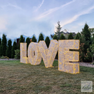 Darček na Valentína - Love Heart Svadobné nápisy 3D dekorácie 260x25x100cm